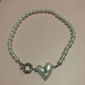 Heart Pearl Saturn Orb Necklace